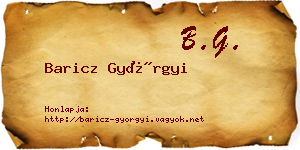 Baricz Györgyi névjegykártya